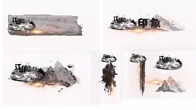 国潮水墨字幕条7个AE素材视频的预览图